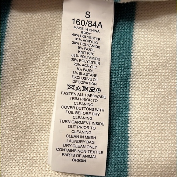 KATE SPADE Striped Scalloped Cardigan - Picture 16 of 16